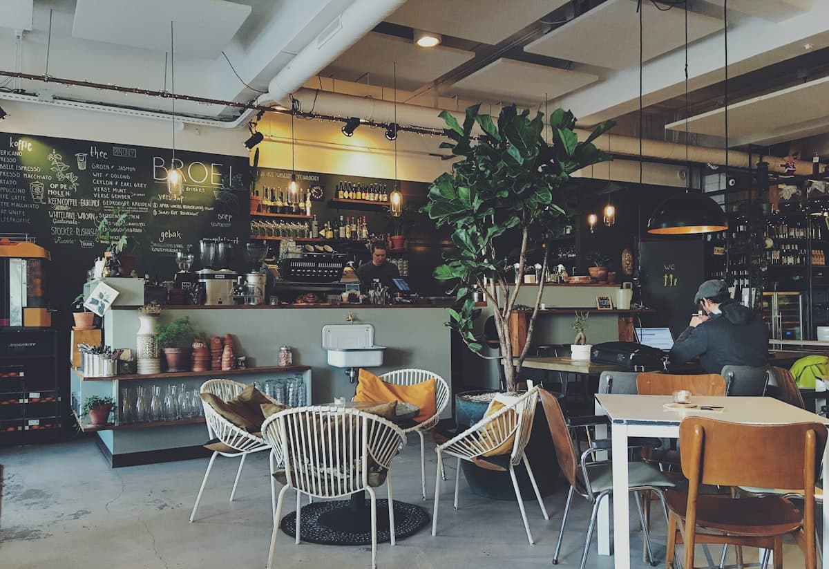 Warm cafe interior